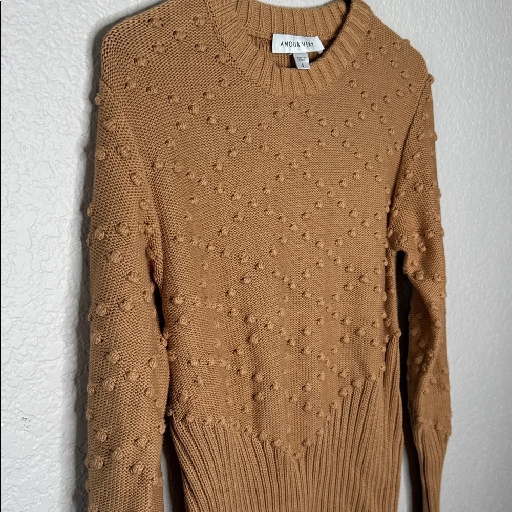 Amour Vert Cherie Pom Pom Organic Cotton Sweater Scandi Girl Cottage Minimalist - Picture 6 of 8
